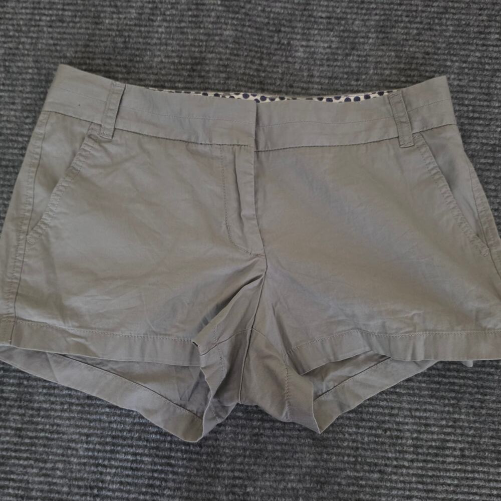 J. Crew Women's Size 8 Gray 100% Cotton Broken-In Chino Shorts - Picture 1 of 6